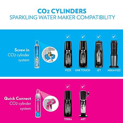 SodaStream Aqua Fizz Sparkling Water Machine (Black) with Co2 & Glass  Carafes : : Home & Kitchen