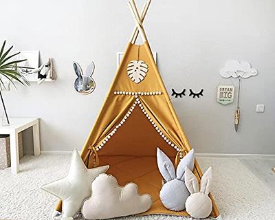 Tiny Land Kids-Teepee-Tent with Lights & Campfire Toy & Carry Case, Natural  Cotton Canvas Toddler Tent - Washable Foldable Teepee Tent for Kids Indoor