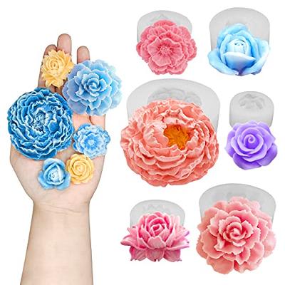 Heart Shape Rose Mold Rose Candle Mold Rose 3D Flower Mold Flower Candle  Mold Silicone Mold for Resin Cake Mold Clay Resin Making Molds Candle  Making