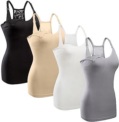 GXXGE 4Pack Women's Nursing Tank Top Cami Nursing Maternity Bra