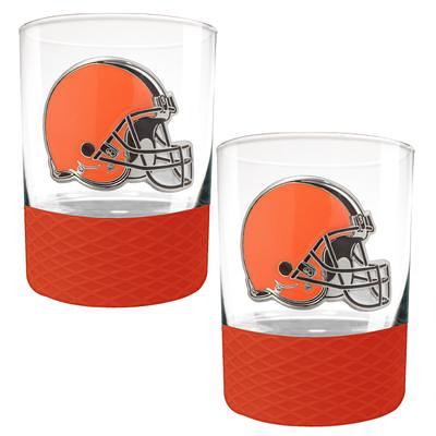 Cleveland Browns 2-Piece Rocks Glass Set with Collectible Box