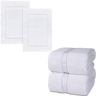 Utopia Towels Bundle Pack of 600 GSM Bath Sheet Set (2-Pack) and Banded  Bath Mats (2-Pack) – 100% Ring-Spun Cotton – Highly Absorbent – Soft &  Luxurious – White - Yahoo Shopping