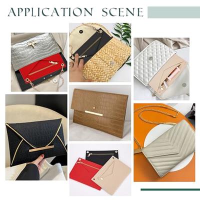 Conversion Kit (Set of 3) for Kirigami Pochette Pouch Clutch Bag Purse Insert Crossbody Shoulder Strap Chain Storage Handbag Liner Protector