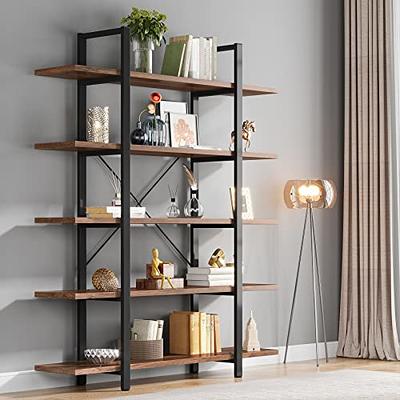 TribeSigns Tribesigns White Corner Shelf, 5 Tier Wood Wall Corner Bookshelf  with Anti-Slip Pad