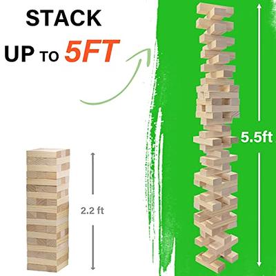 Large Tower Wooden Stacking Outdoor Games for Adults and Family Yard Lawn Blocks  Games - Includes Rules and Carrying Bag-54 Pcs Premium Wood: Buy Online at  Best Price in UAE 