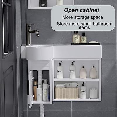 Wall Mounted Corner Bathroom Vanity Sink Combo for Small Space