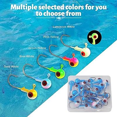 MAFIMOEA 15-50Pcs Fishing Jig Heads Hooks Set 3D Eyes High Carbon Round  Crappie Jigs 1/32-1/2OZ Fishing Jig Hooks Assortment Jig Heads Saltwater  Freshwater Fishing Tackle Kit for Bass Crappie Trout - Yahoo