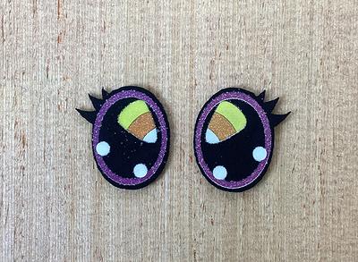 5 Pairs Of Halloween Candy Corn Oval Felt Eyes With Eyelashes