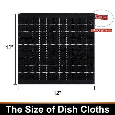 Nialnant 8 Pack Kitchen Dish Rags,100% Cotton Dish Cloths for Washing Dishes,Quick Drying Kitchen Towels,12x12 Inches,Black Plaid