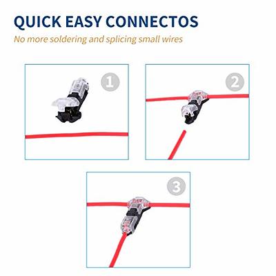 Low Voltage Wire Connectors, TYUMEN 12pcs 1 Pin 1 Way Universal Compact  Wire I Tap Terminals, No Wire-Stripping Required, Toolless Wire Connectors