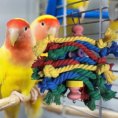 Rope Bird Chew Toy For Parrots, Wooden Block Parrots Chew Toy, Bird Toys