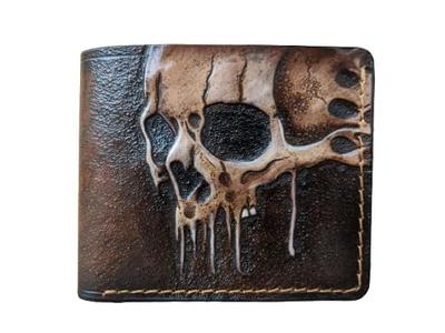 Custom Hand Tooled and Painted Genuine Leather Wallet- Personalized