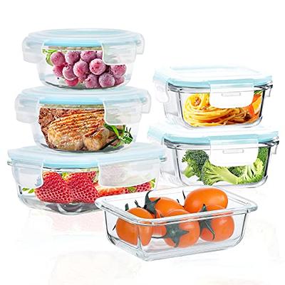 ROSOS Glass Food Storage Containers with Lids Airtight 6 Pack