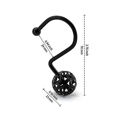 MitoVilla Black Shower Curtain Hooks Rings, Metal Shower Hooks for