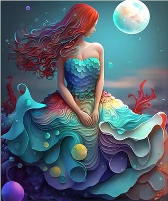 HONGYA ART DIY Valentine's Day Gift Cartoon Character Beautiful Mermaid  Paint by Number for Kids,Easy Acrylic Paint by Number for Adults On  Canvas,Oil Painting 16x20(M-1) - Yahoo Shopping