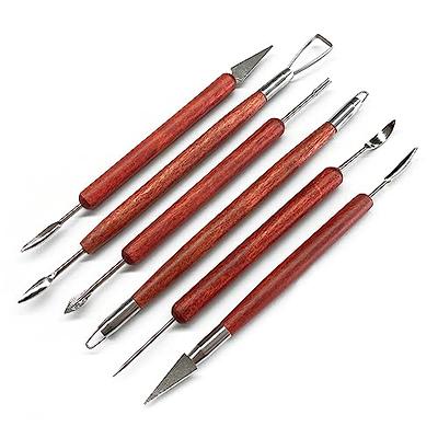 Clay Sculpting Tools, 6 PCS Double-Ended Stainless Steel Polymer Clay Tools,  Wooden Handle Pottery Tools for Embossing, Carving Tools and Supplies -  Yahoo Shopping