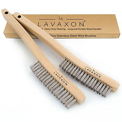 Wire Scratch Brush with Wood Handle and Scraper (Carbon Steel)