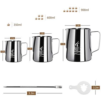 600/900ml 304 Stainless Steel Coffee Milk Frothing Pitcher With