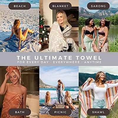 Belizzi Home Peshtemal Turkish Towel 100% Cotton Chevron Beach Towels Oversized 36x71 Set of 2, Beach Towels for Adults, Soft Durable Absorbent