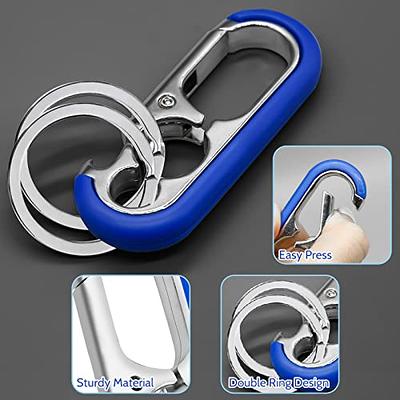 2 Key Rings Heavy Duty Stainless Steel Car Keychain for Men and