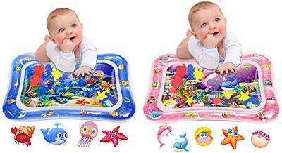 Tummy Time Water Mat Inflatable Baby Water Play mat for 3 6 9 Months  Newborn Girl & Boy Early Activity Center shark