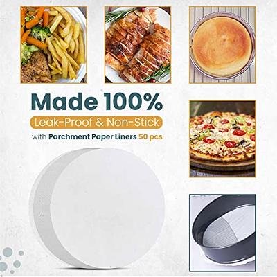  HIWARE 10 Inch Non-stick Springform Pan with Removable  Bottom/Leakproof Cheesecake Pan with 50 Pcs Parchment Paper: Home & Kitchen