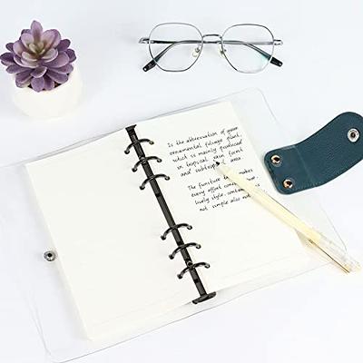 A6 6-Ring Clear PVC Binder Planner Cover Gold Rings Loose Leaf Notebook  Binder Transparent Refillable Notebook Shell Protector (Clear PVC Style  Gold