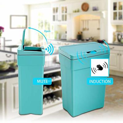 13 Gallon 50 Liter Kitchen Trash Can with Touch-Free & Motion Sensor Lid,  Automatic Plastic Garbage Can, Touchless Trash Bin Automatic Trash Can for