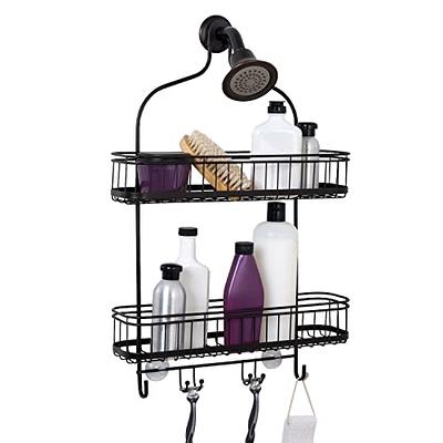 Epicano Shower Caddy Hanging, Anti-Swing Over Head Shower Caddy Rustproof  with hooks for Towels, Sponge and more, Matte Black