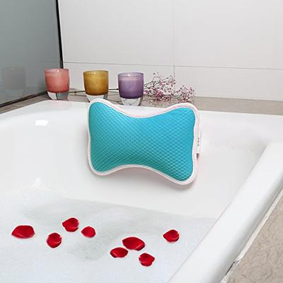 FULL BODY BATH PILLOW, BATH PILLOWS FOR TUB WITH MESH WASHING BAG & 21  NON-SLIP SUCTION CUPS, SPA BATHTUB PILLOW FOR HEAD NECK SHOULDER AND BACK  SUPPORT - 5D AIR MESH 