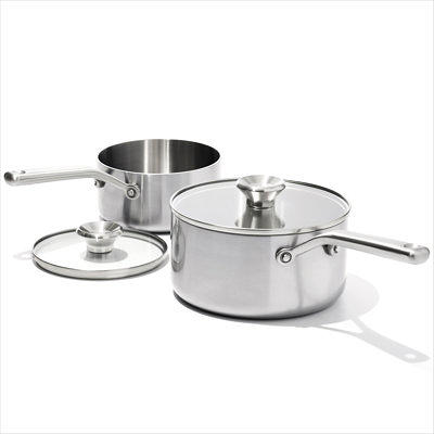 OXO Mira Tri-Ply Stainless Steel PFAS-Free Nonstick, 8 & 10 Frying Pan  Skillet Set