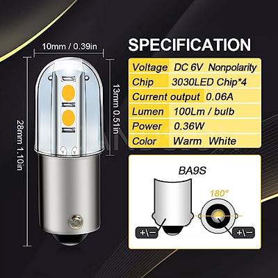 53, 182, 363, 1445 LED Indicator Replacement, BA9S Base, 12V