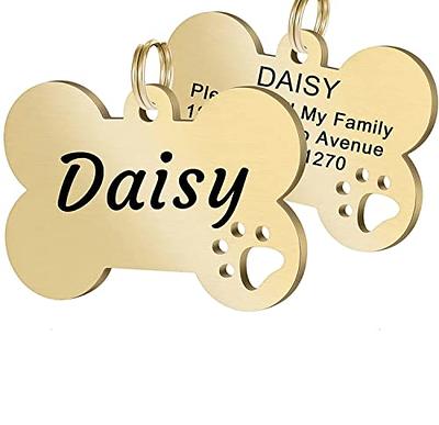 Dog Tag Custom Personalized Engraved Pet Name Stainless Steel Bone