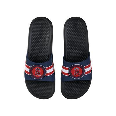 Youth ISlide White Los Angeles Angels Spray Paint Slide Sandals