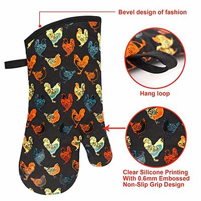 1/2pcs, Cotton Oven Mitts, Colorful Printed Heat Resistant Mitts, Microwave  Oven Double Layer Baking Oven Insulation Gloves, Non-Slip Grip Surfaces An