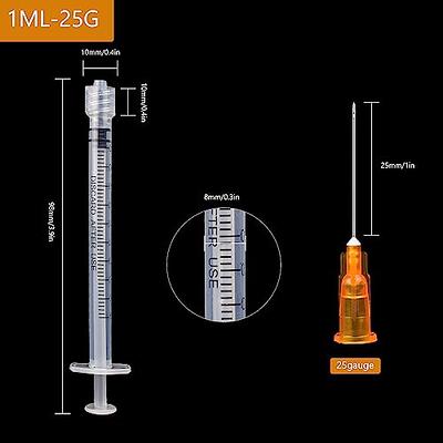 1ml Syringe with Needle-25G 1 Inch Needle, Individual Package-Pack of 20 -  Yahoo Shopping