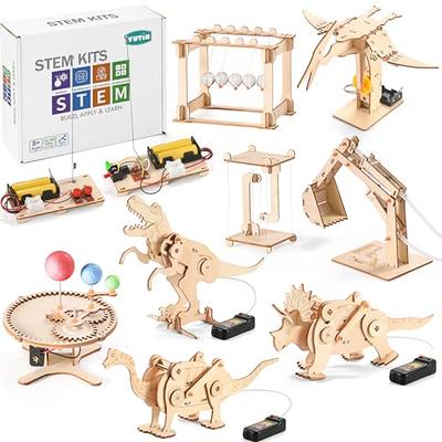 STEM Projects Kits for Kids Age 8-10-12, 4 in 1 3D Wooden Puzzles Dinosaur  Craft