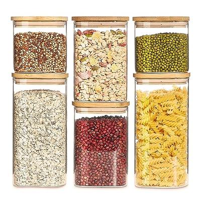 Kitchen Canisters High Borosilicate Glass Square Airtight Food Storage Jar  for Tea Flour Candies