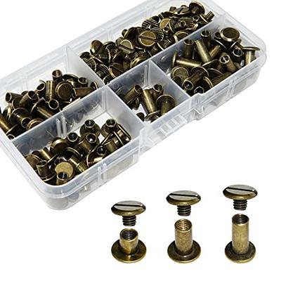 YMAISS 90 Sets Chicago Screws 3 Size 1/4,3/8,1/2in Bookbinding