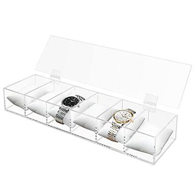 GUKA Watch Box 10 Slot Display Case Real Glass Organizer Storage with Luxury Watch Display Case for Men and Women Gift (55mm Card Slot)