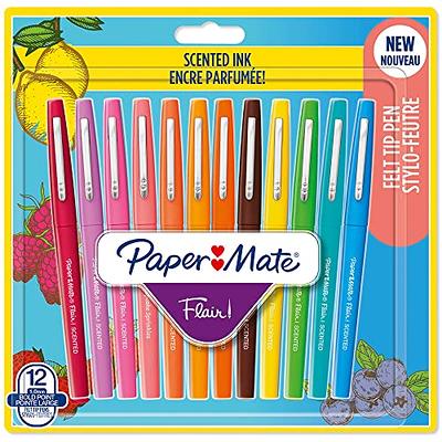 Paper Mate Flair, Scented Felt Tip Pens, Assorted Sunday Brunch Scents and  Colors, 0.7mm, 16 Count & Gel Pens InkJoy Pens, Medium Point, Assorted, 10