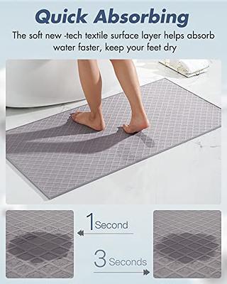 AMOAMI Bath-Mat,Ultra Thin Bathroom Rugs,Rubber Bath Mats for Bathroom Non  Slip,Absorbent Bath Rug for Bathroom Floor, Shower, Sink (20x 32, Grey) -  Yahoo Shopping