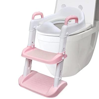 Potty Training Toilet Seat with Step Stool Ladder for Boys and Girls Baby  Toddler Kid Children Toilet Training Seat Chair with Handles Padded Seat