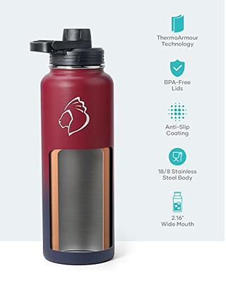 BUZIO Insulated Wide Mouth Straw Water Bottle