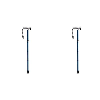 Walking Stick – Gel Handle Comfort Grip Collapsible Folding Cane for Men &  Women - Adjustable Length - by Life Healthcare - Blue Crackle