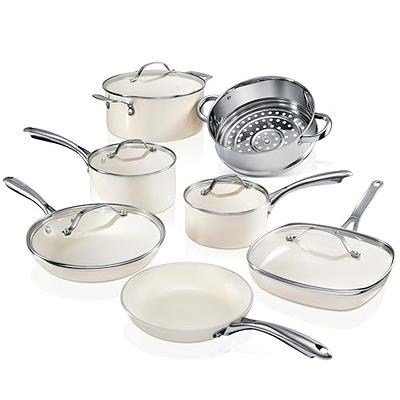 Cravings by Chrissy Teigen 10 Piece Hard Anodized Aluminum Nonstick Cookware Set in Grey