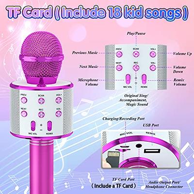  Bluetooth Microphone for Kids,Gifts for 4 Year Old,5 Year Old  Girl Toys,Gift for 6 Year Old,Toys for Girls Age 7,Girls Gifts Age 6-8,Toys  for 9 Year Old Girls,10 Year Old Birthday