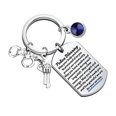 UJIMS Police Officer Gifts Police Blessing Keychain Thin Blue