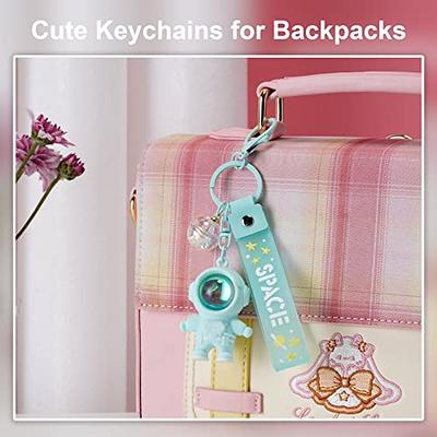 Akkya Cute Keychain for Women Leather Car Key Chain Cartoon Kawaii  Aesthetic Keys Fob Accessorie for Girl Girly