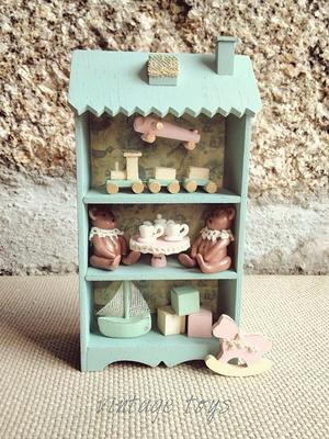 NATURAL WOODEN DOLLHOUSE With Handmade Furniture & Textile, Educational Toy,  Birthday Gift, Miniature Dollhouse, Montessori Toys, Doll House 